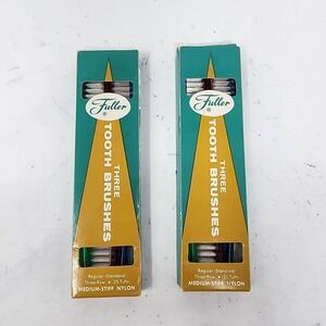Fuller Tooth Brushes Lot of 2 3 pk  #450 NEW OLD STOCK‎ OPENED Medium Stiff USA